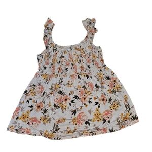 Torrid 3 PLUS Baby Doll Smocked Floral Ruffle Tank Top Fairy Romantic